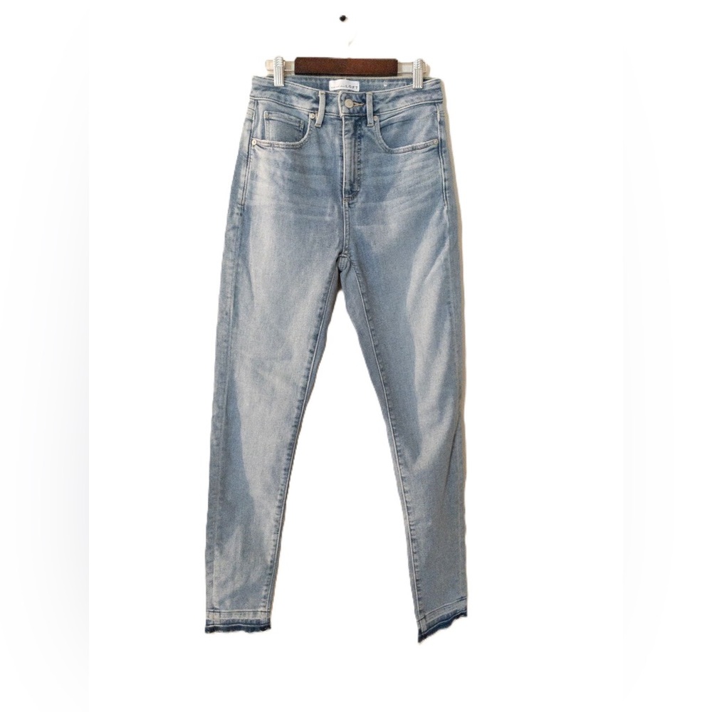 LOFT High Rise Women's Jeans in Light Blue Curvy Skinny Tall 0 XS